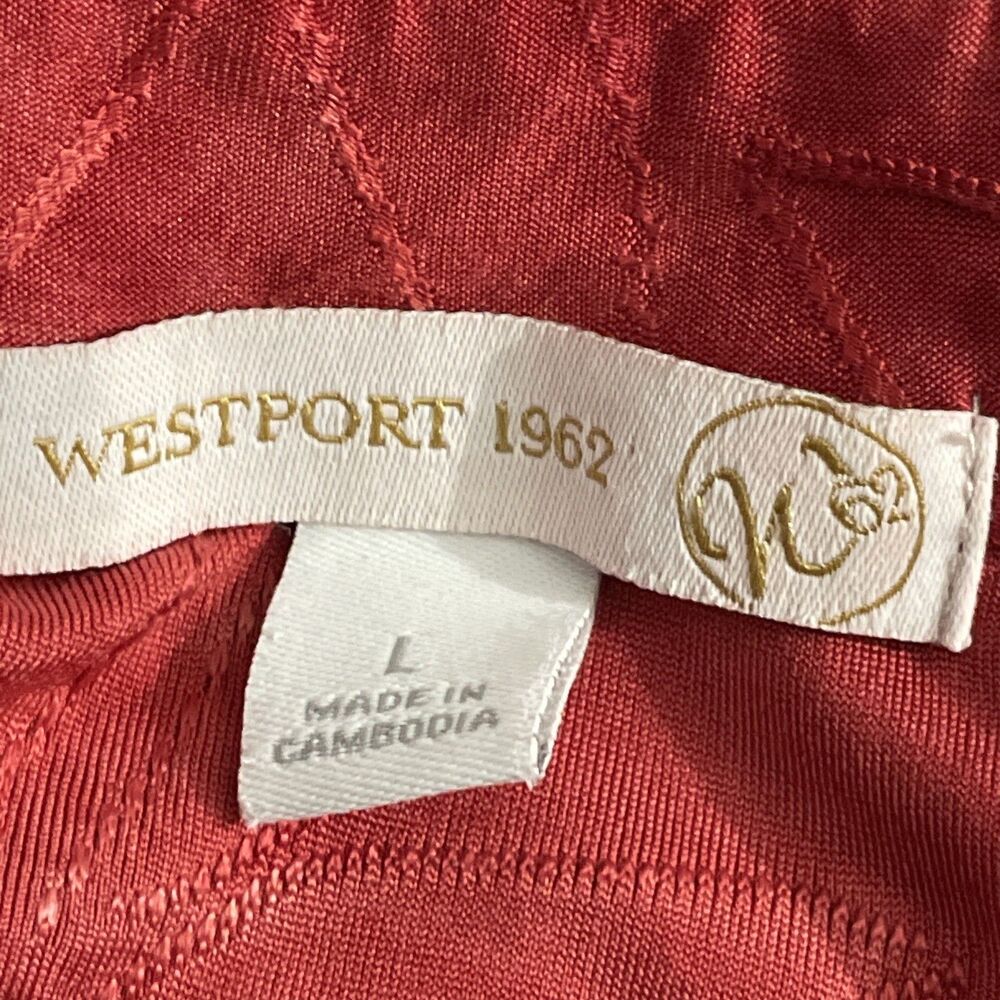 Westport Red Floral Pleated Tank Top Women’s Size L Sleeveless Blouse - Picture 3 of 10